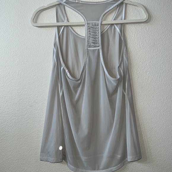 Lululemon silver semi sheer tank. Ptp18” EUC - Picture 4 of 5